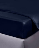 Bamboe hoeslaken in marineblauw