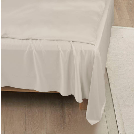 Bamboe hoeslaken in beige