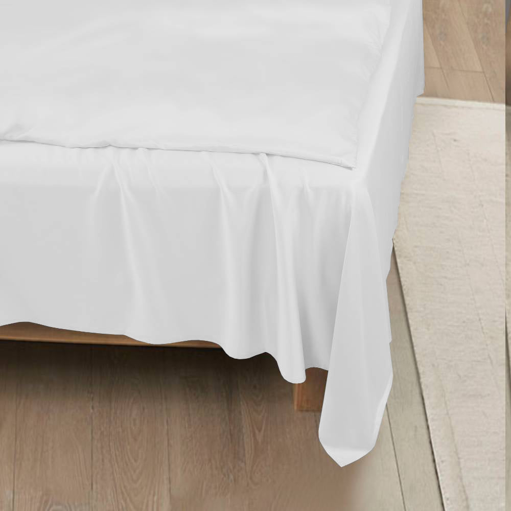 Bamboe plat laken in wit