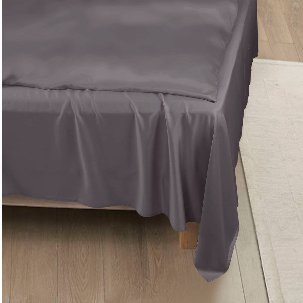 Bamboe hoeslaken in antracietgrijs