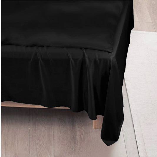 Bamboe plat laken in zwart