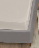 Bamboe hoeslaken in beige