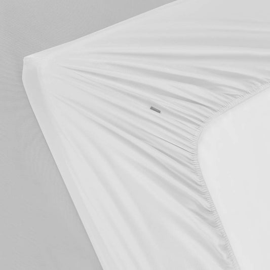 Bamboe hoeslaken in wit