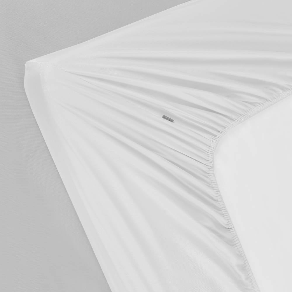 Bamboe hoeslaken in wit