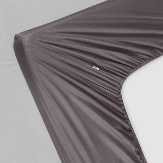 Bamboe hoeslaken in antracietgrijs