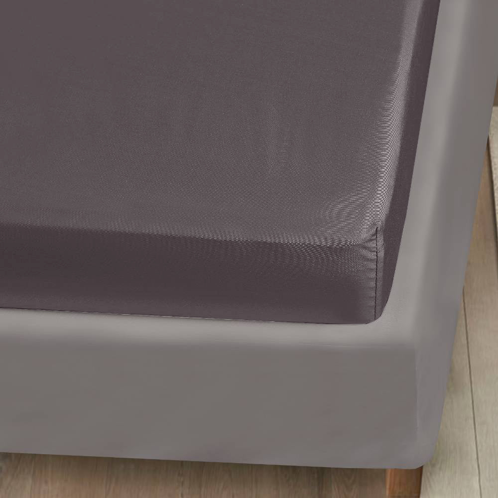 Bamboe hoeslaken in antracietgrijs