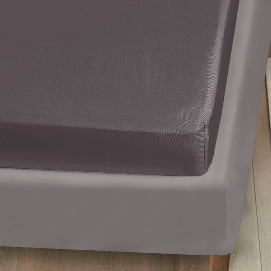 Bamboe hoeslaken in antracietgrijs