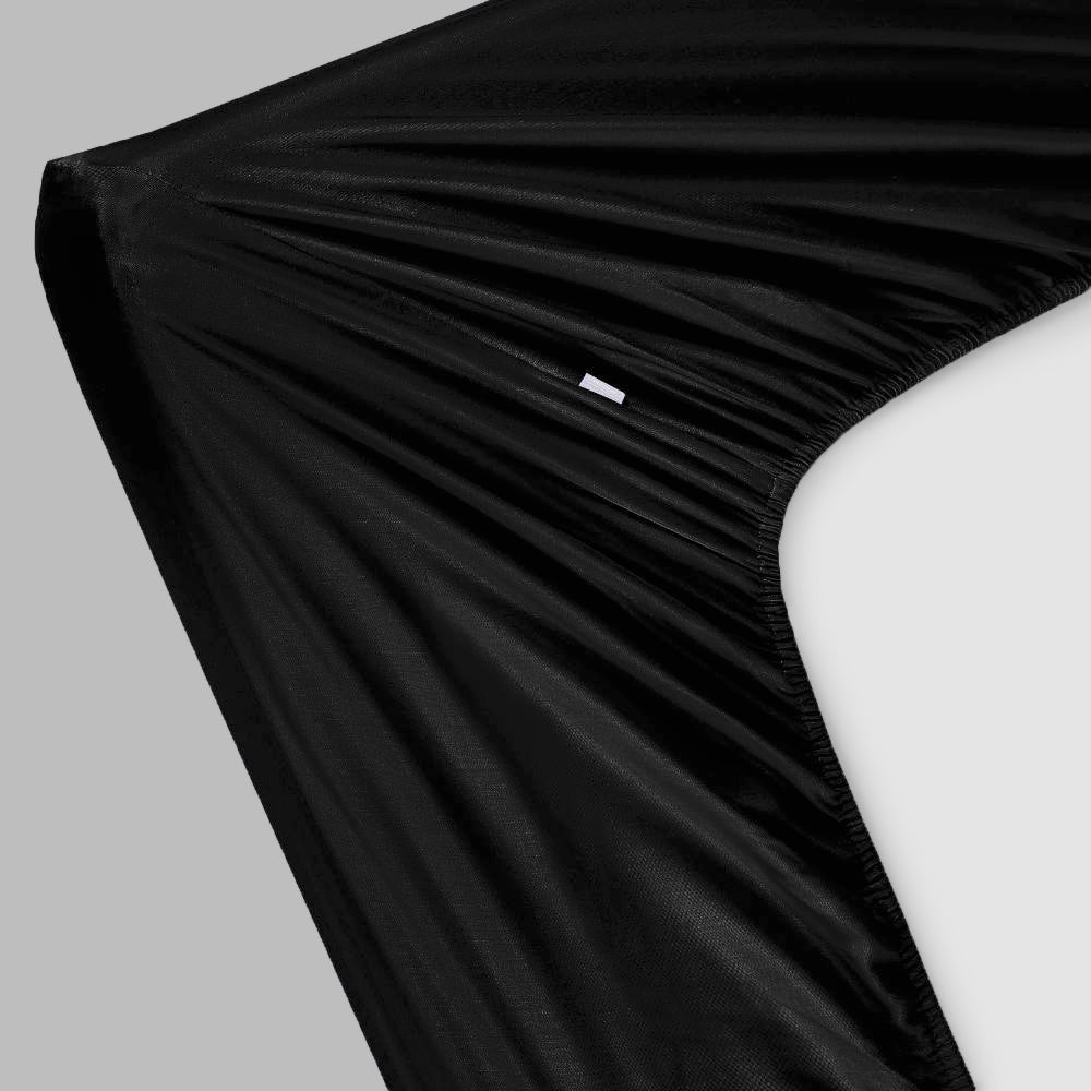 Bamboe hoeslaken in zwart