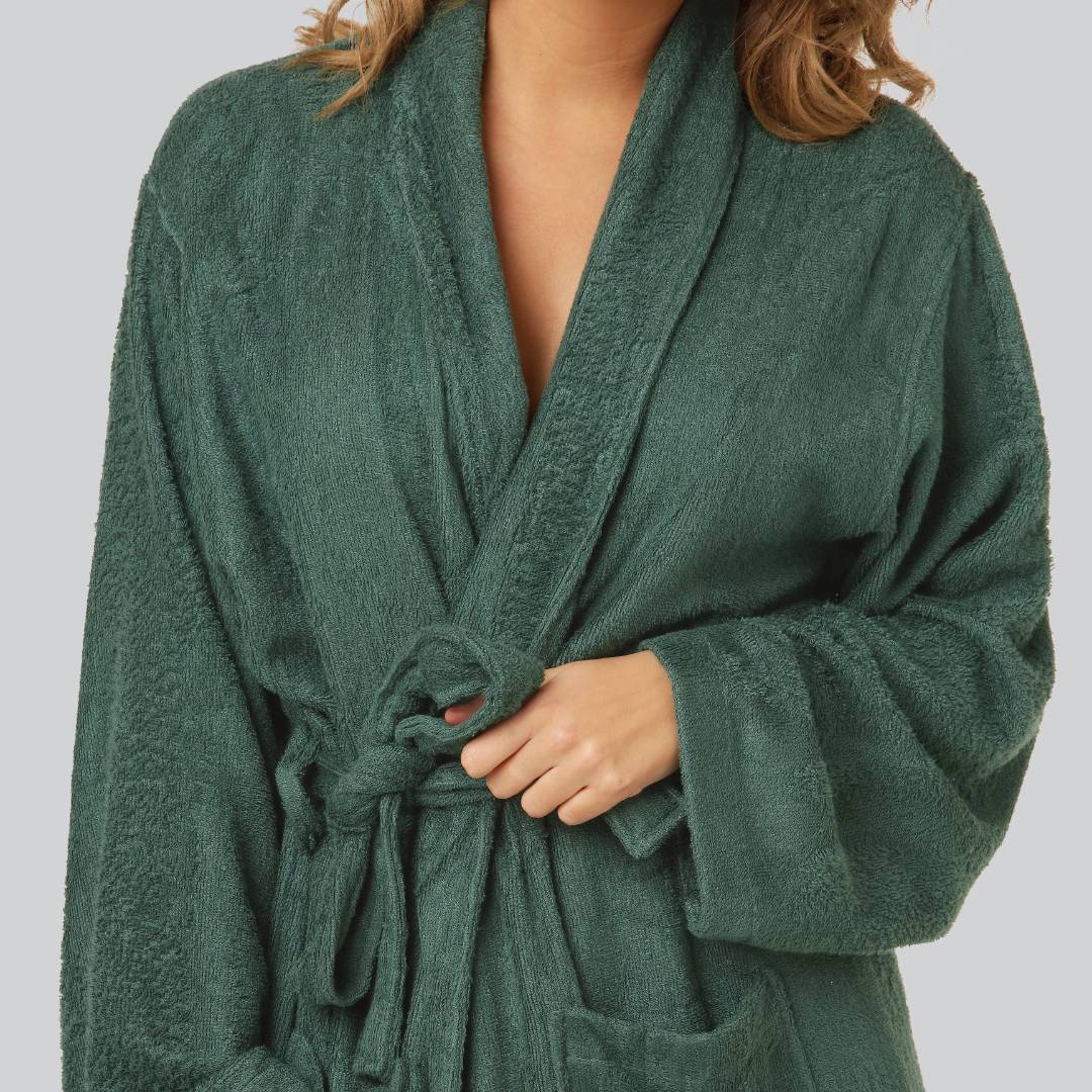 Bamboe badjas in groen voor dames