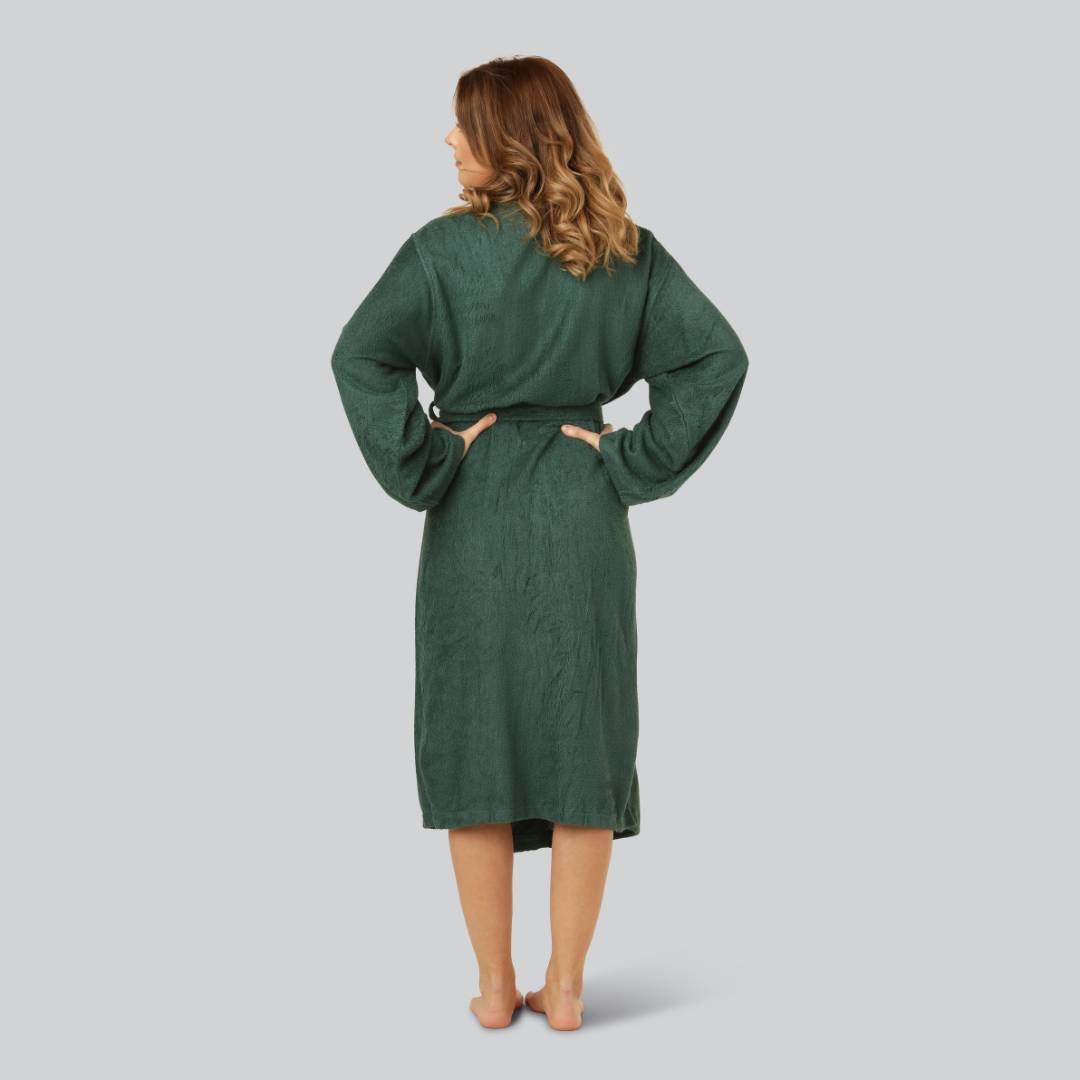 Bamboe badjas in groen voor dames