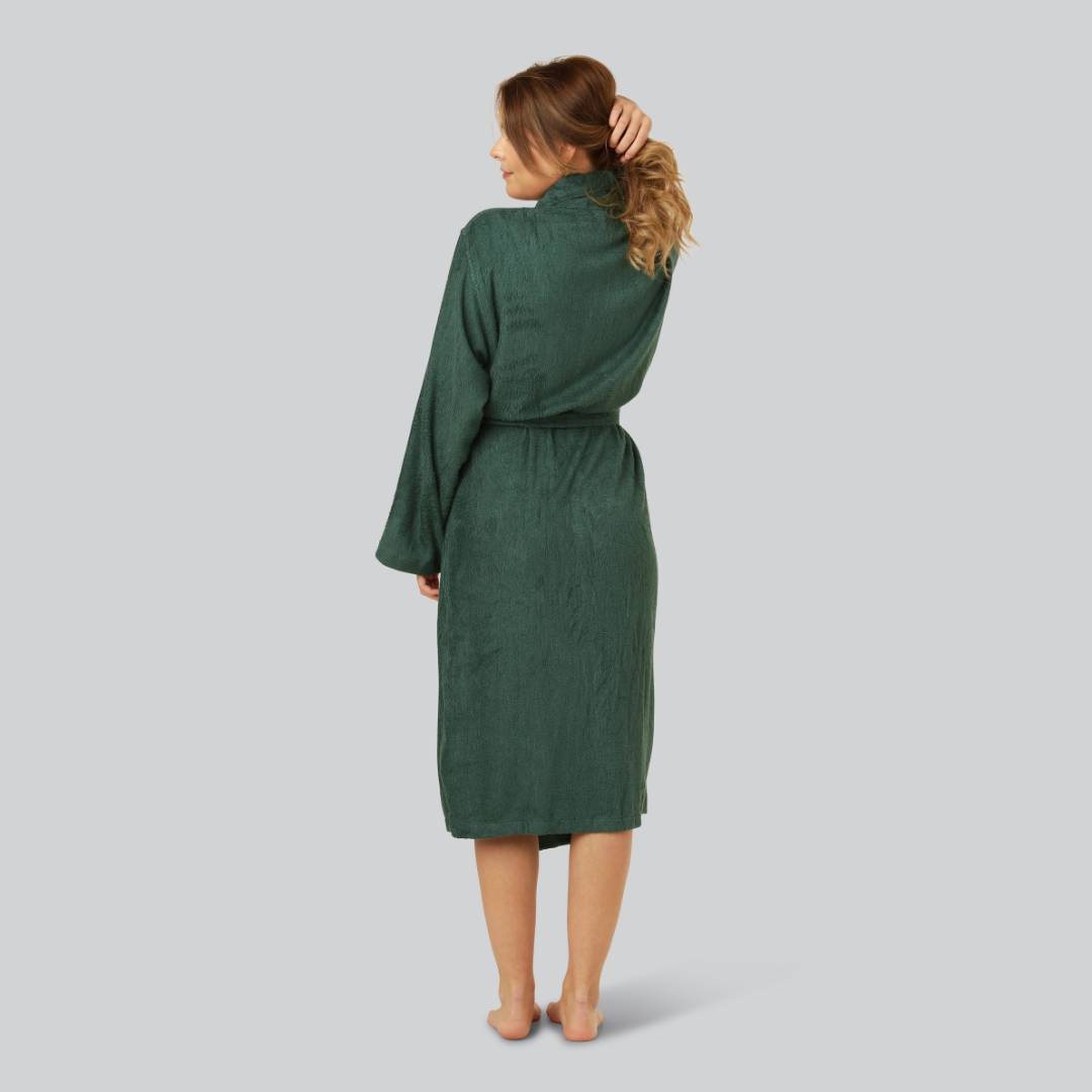 Bamboe badjas in groen voor dames