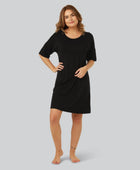 Bamboe nachthemd in zwart voor dames