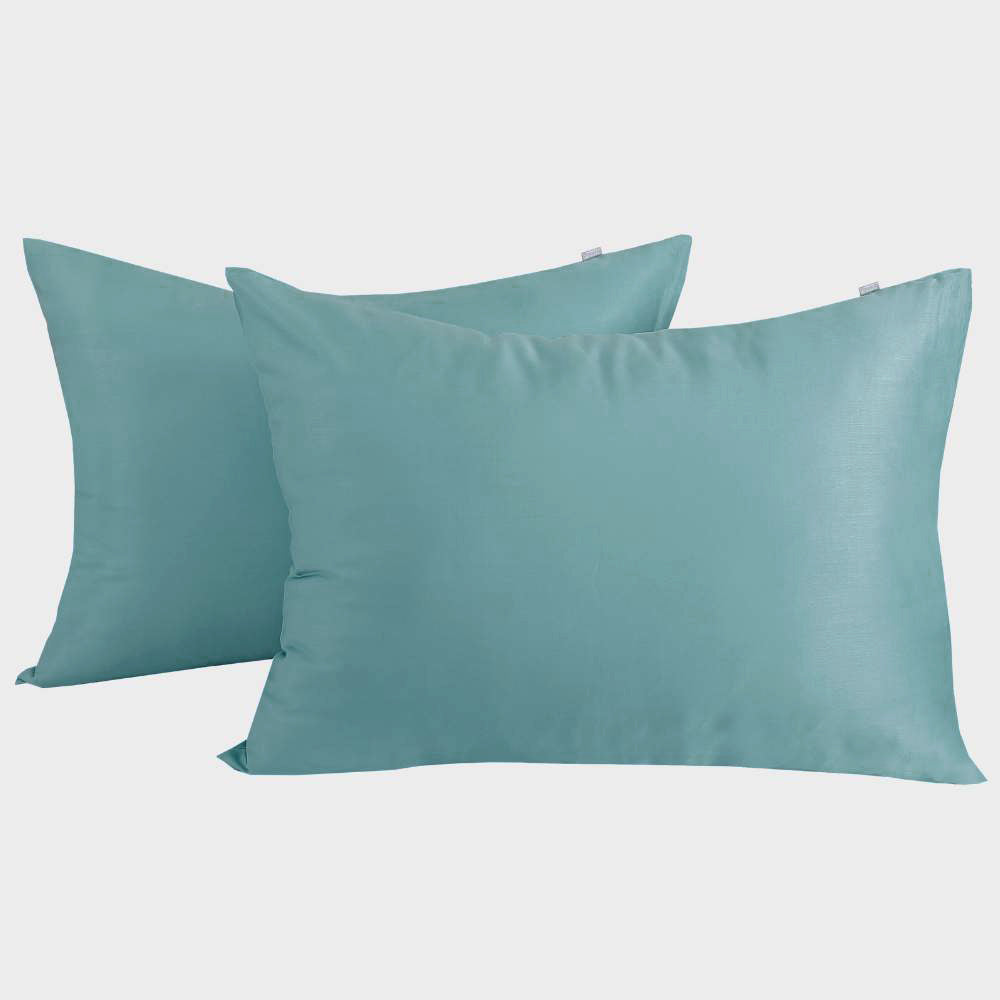 Bamboe kussensloop 50x70 cm in zeeblauw