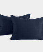 Bamboe kussensloop 50x70 cm in marineblauw