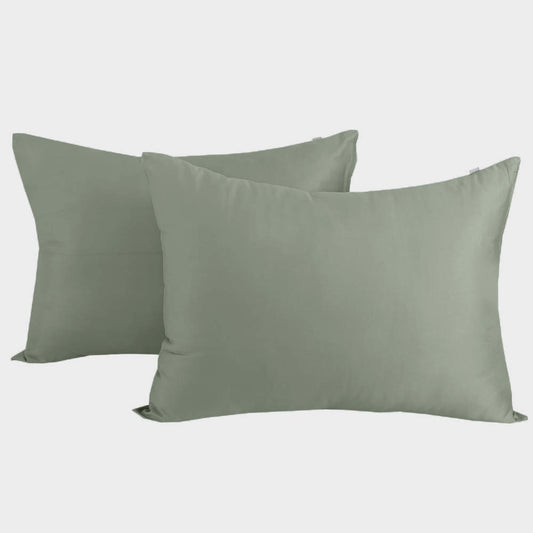 Bamboe kussensloop 50x70 cm in olijfgroen