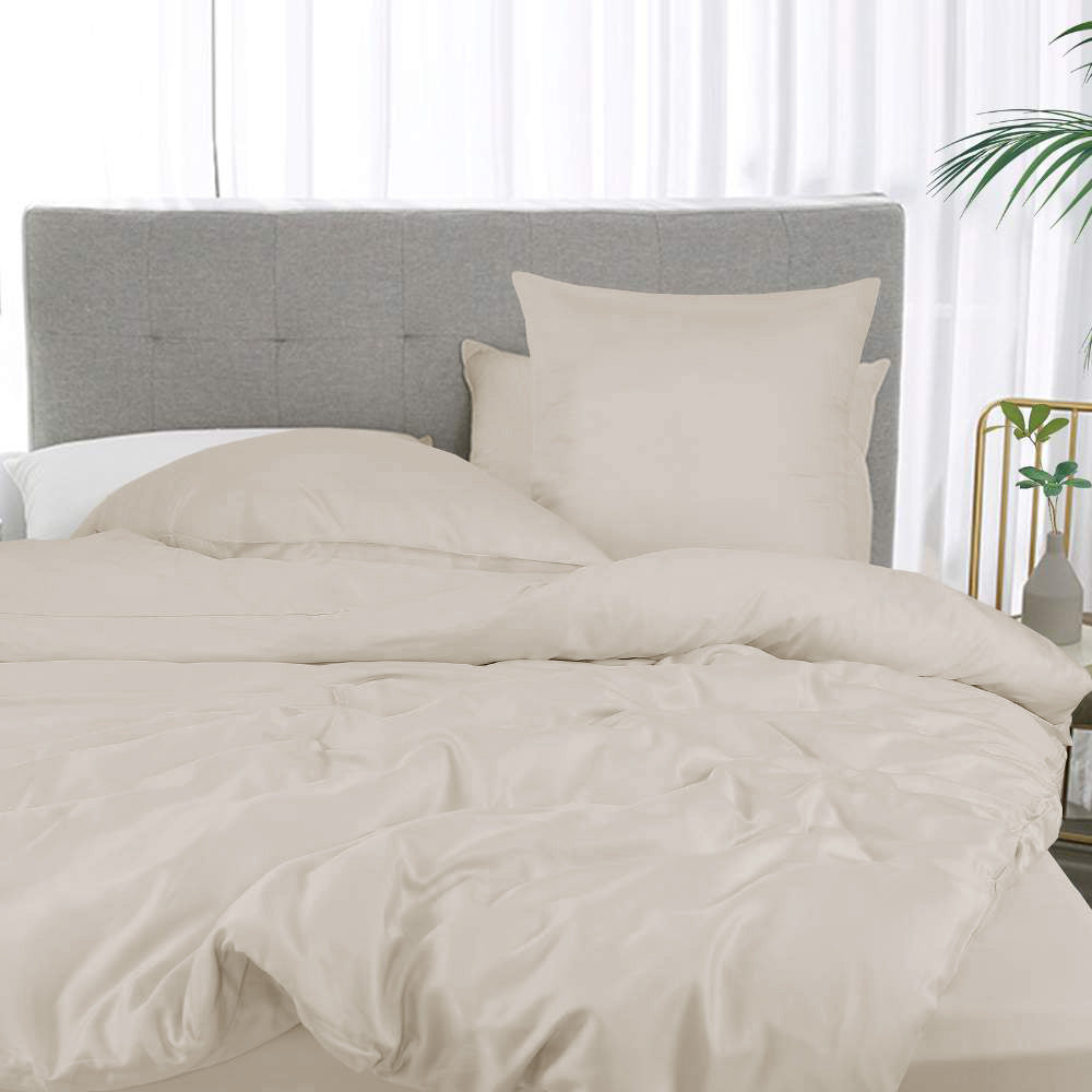 Bamboe beddengoed in beige van Bambuni