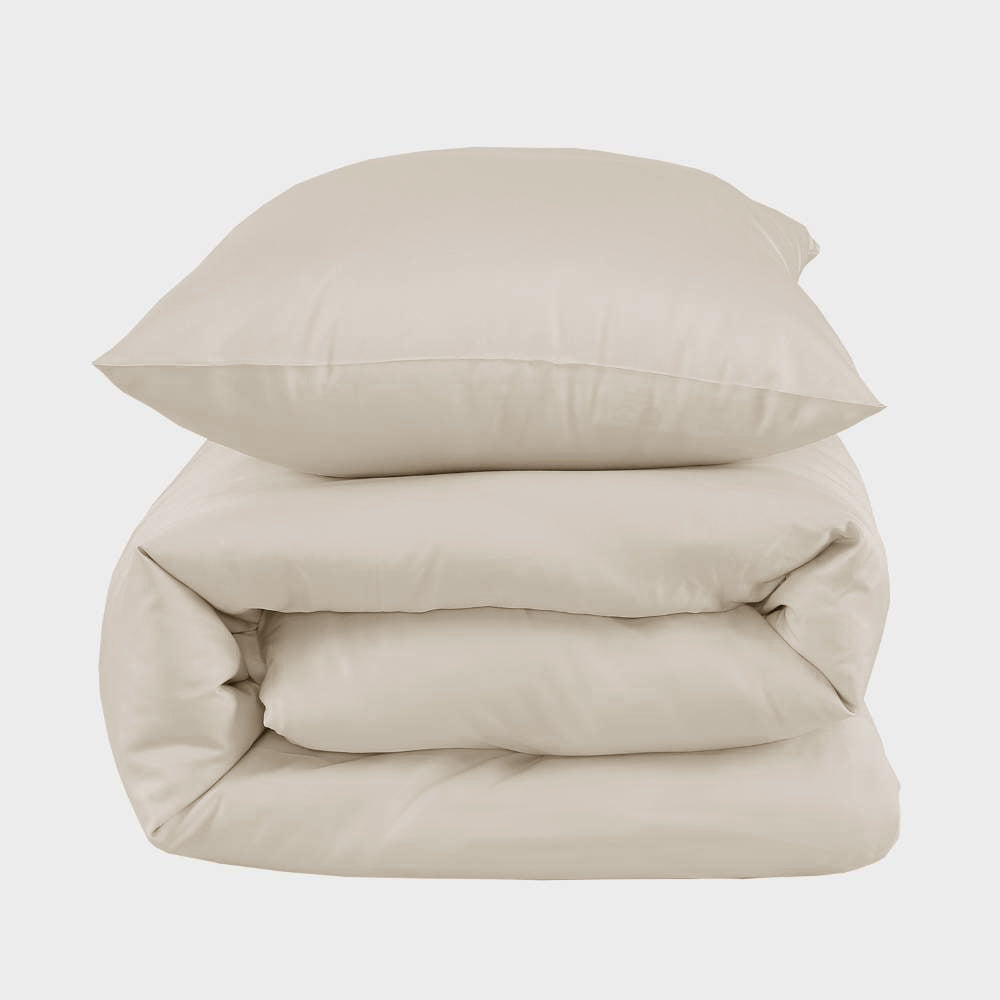 Bamboe beddengoed in beige van Bambuni