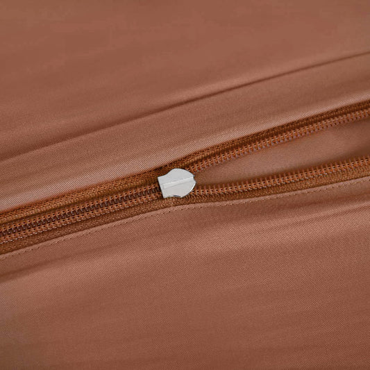 Bamboe beddengoed in een warme oranje tint van Bambuni