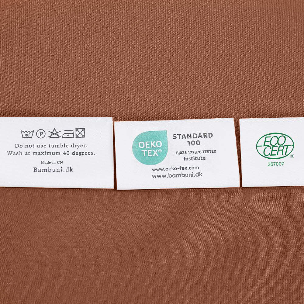 Bamboe beddengoed in een warme oranje tint van Bambuni