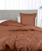 Bamboe beddengoed in een warme oranje tint van Bambuni