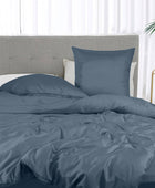 Bamboe beddengoed in grijsblauw van Bambuni