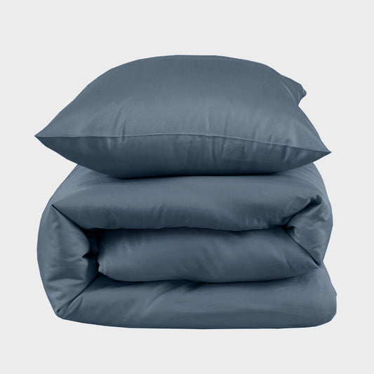 Bamboe beddengoed in grijsblauw van Bambuni