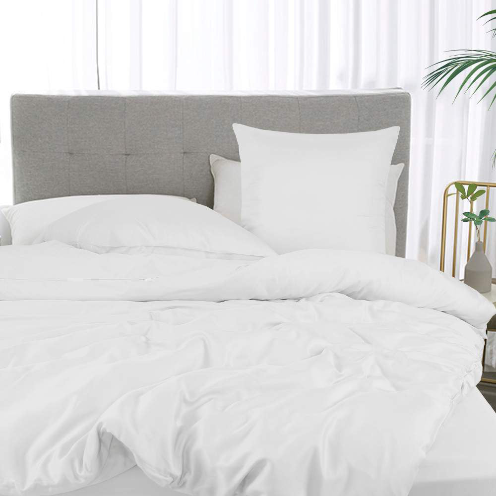 Bamboe beddengoed in wit van Bambuni