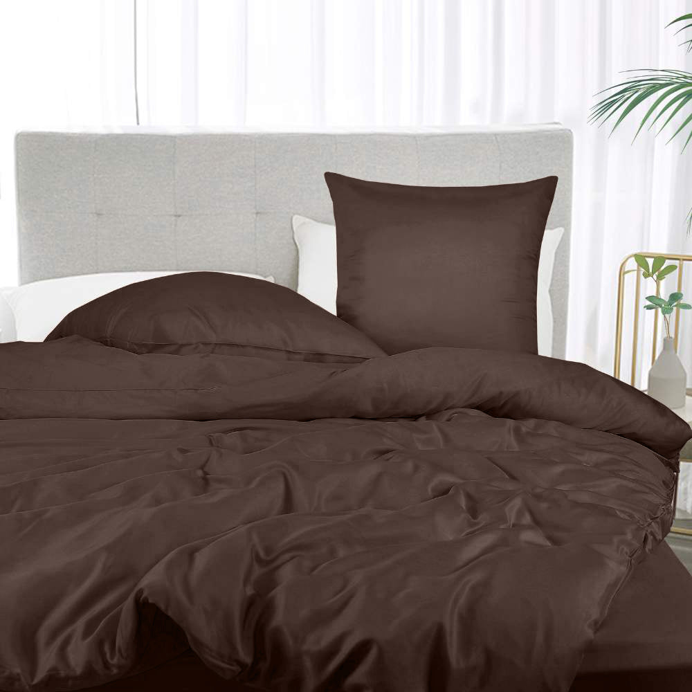 Bamboe beddengoed in bruin van Bambuni