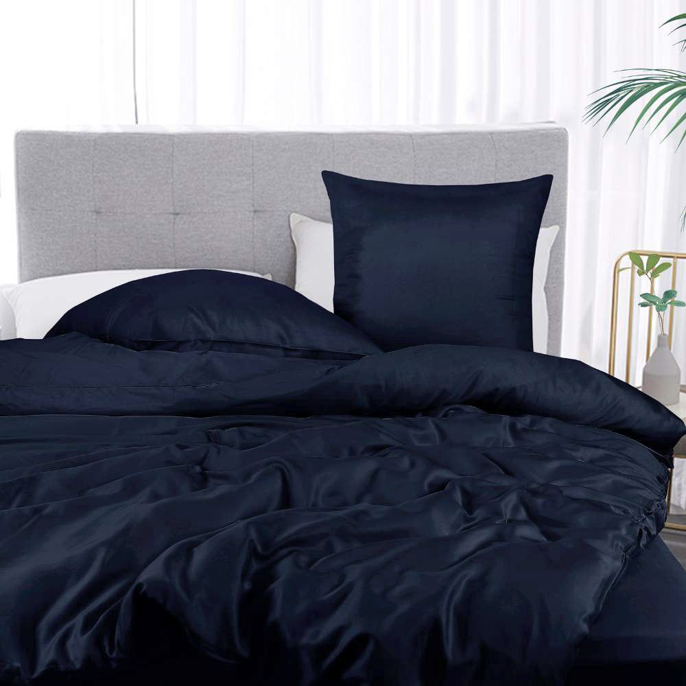 Bamboe beddengoed in marineblauw van Bambuni