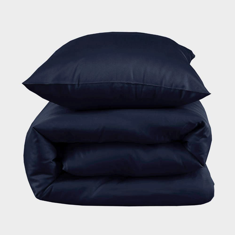 Bamboe beddengoed in marineblauw van Bambuni