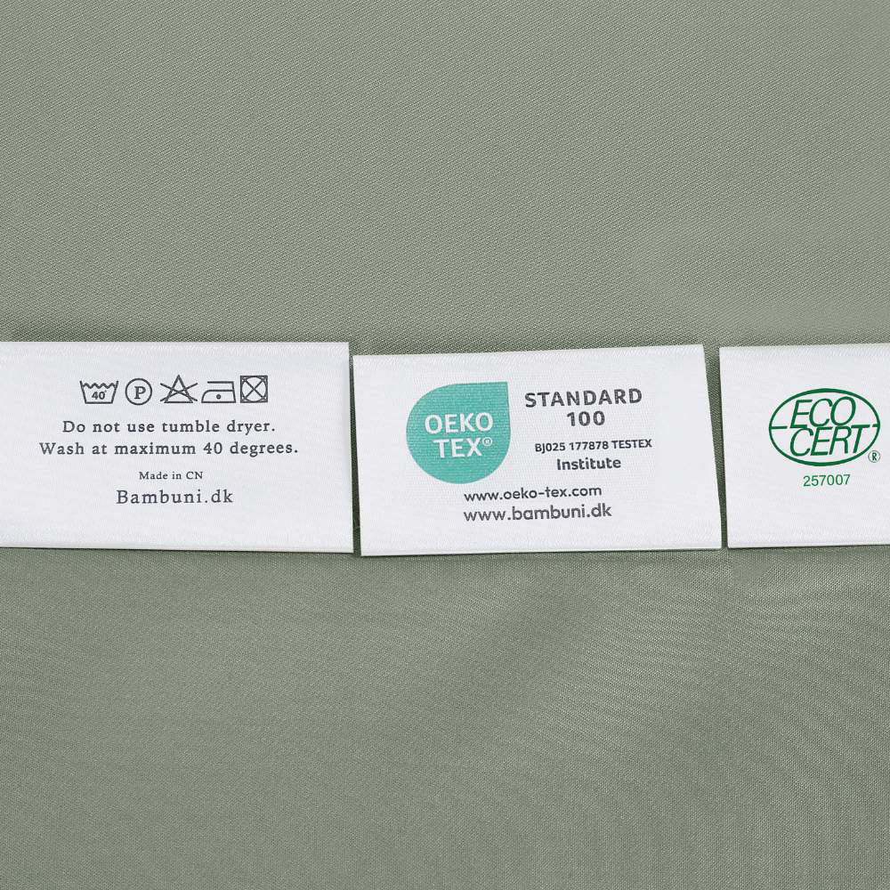 Bamboe beddengoed in olijfkleur van Bambuni