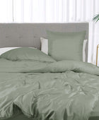 Bamboe beddengoed in olijfkleur van Bambuni