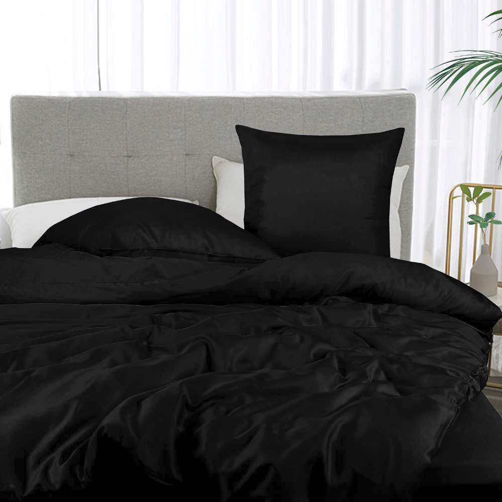 Bamboe beddengoed in zwart van Bambuni