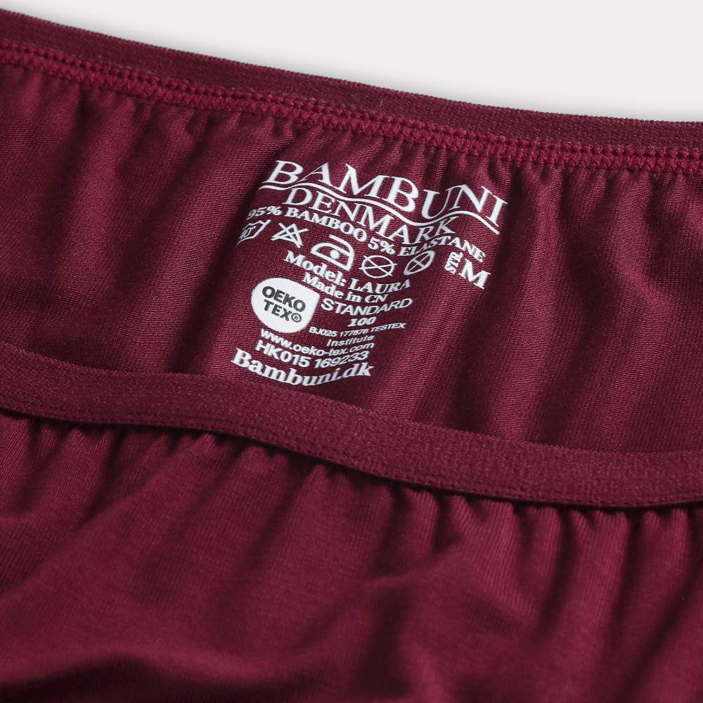 Bamboe slipje in bordeauxrood