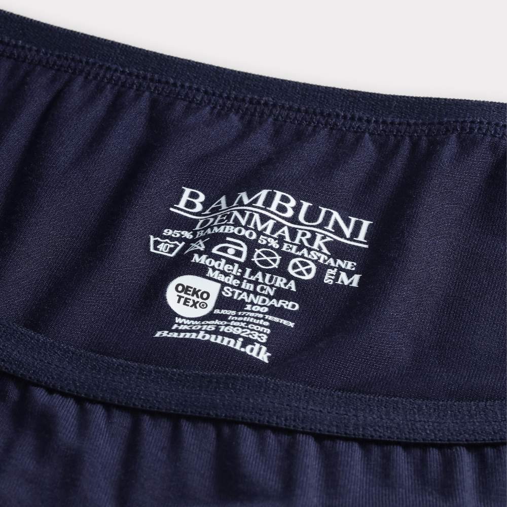 Bamboe slip in marineblauw