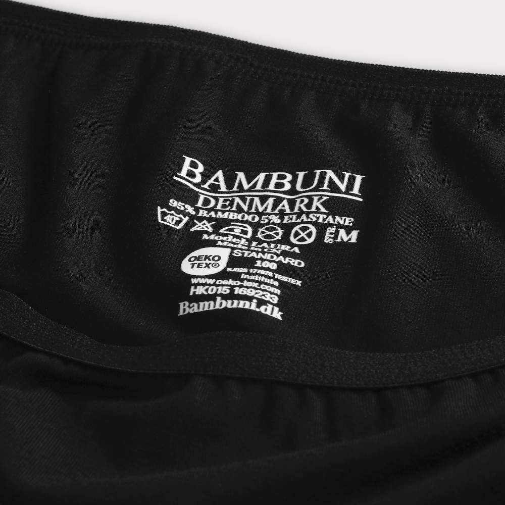 Bamboe slip in zwart