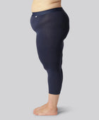 Bamboe 3/4 legging in marineblauw met marineblauwe elastische band voor dames