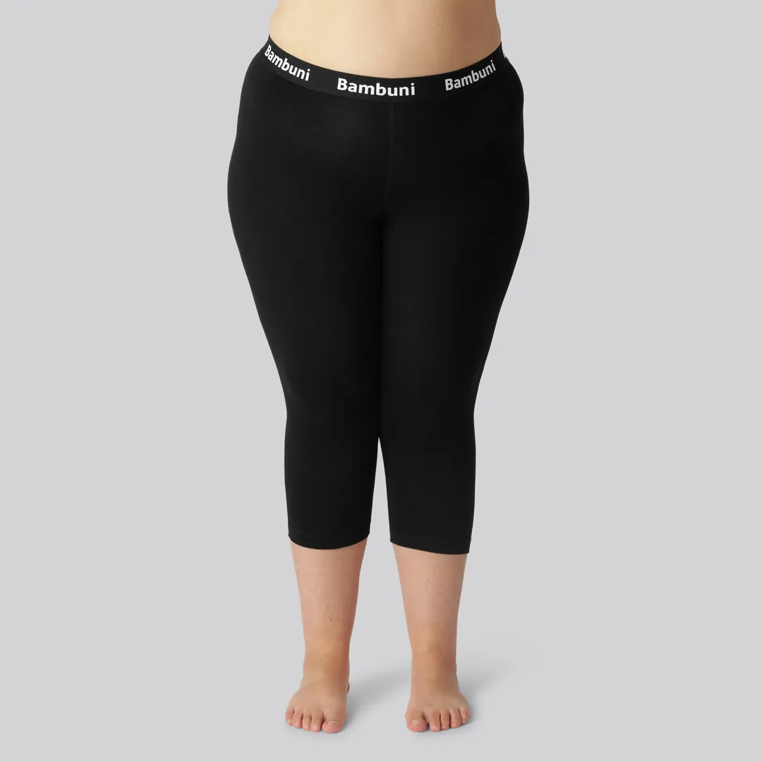 Bamboe 3/4 legging in zwart voor dames