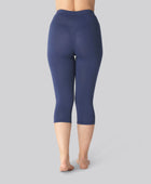 Bamboe 3/4 legging met verborgen elastiek in marineblauw voor dames