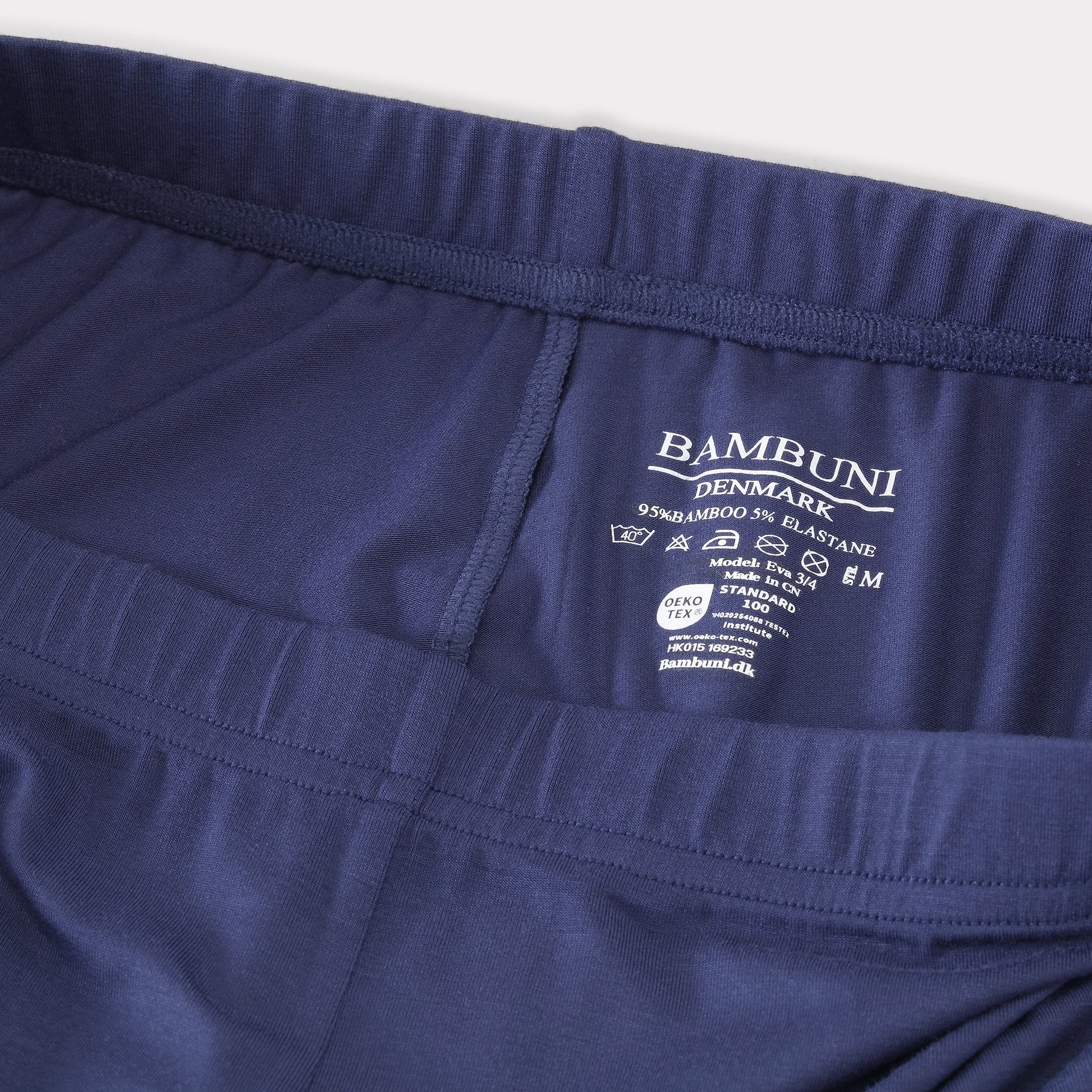 Bamboe 3/4 legging met verborgen elastiek in marineblauw voor dames