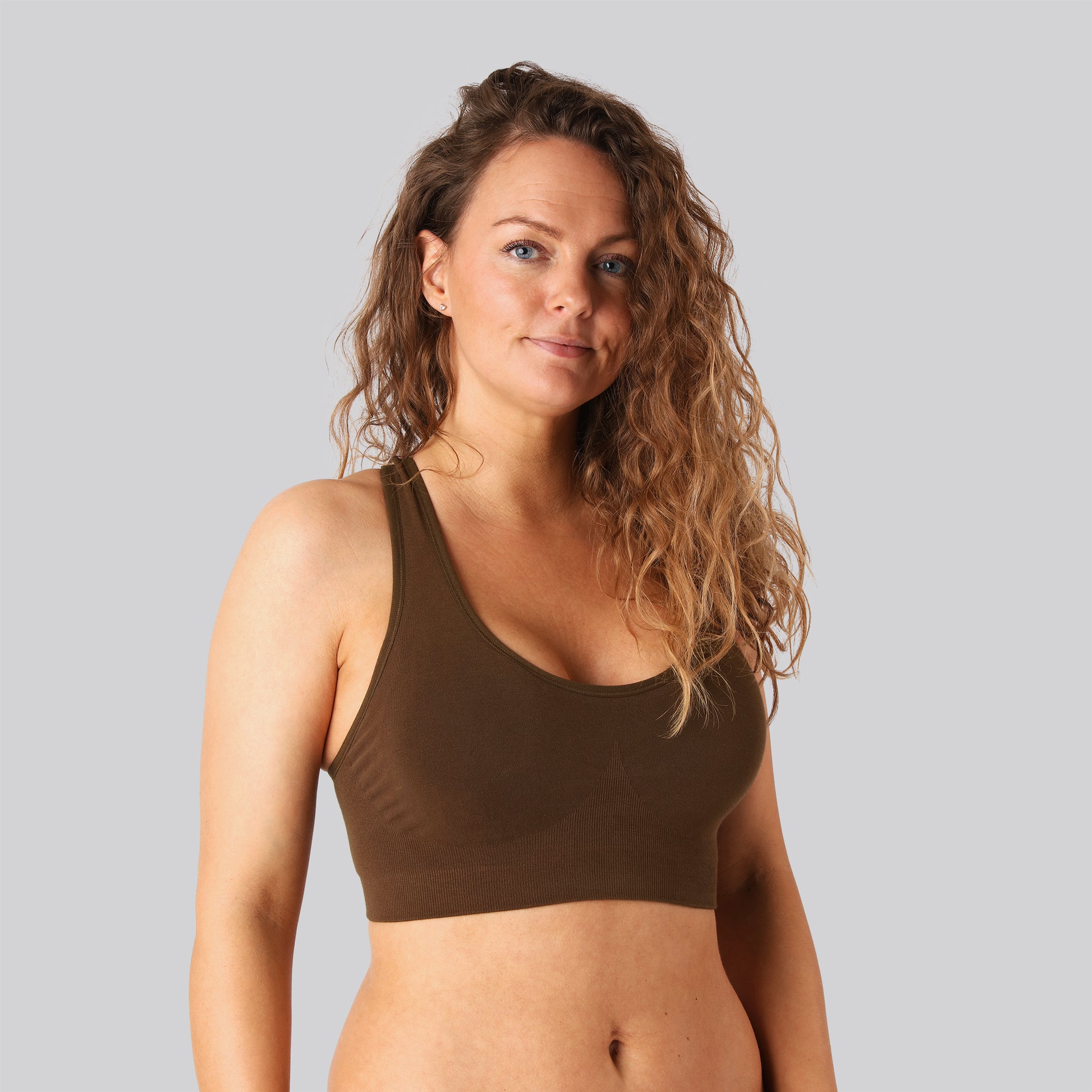 Bambus BH top i brun til damer
