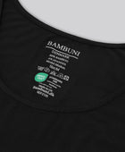 Bambus dame top sort med bred strop carelabel