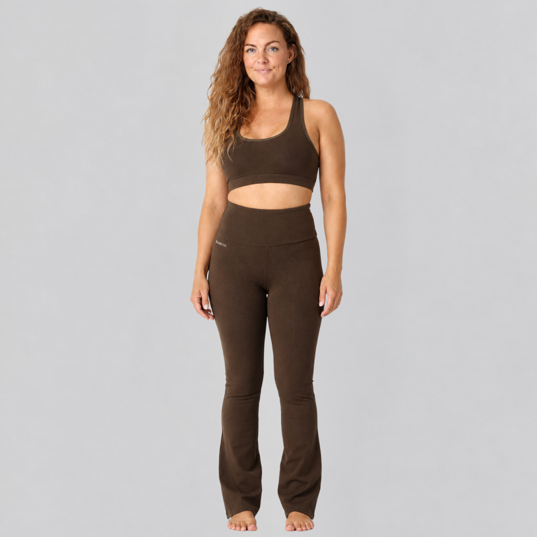 Bambus fitness pants brun kvinder