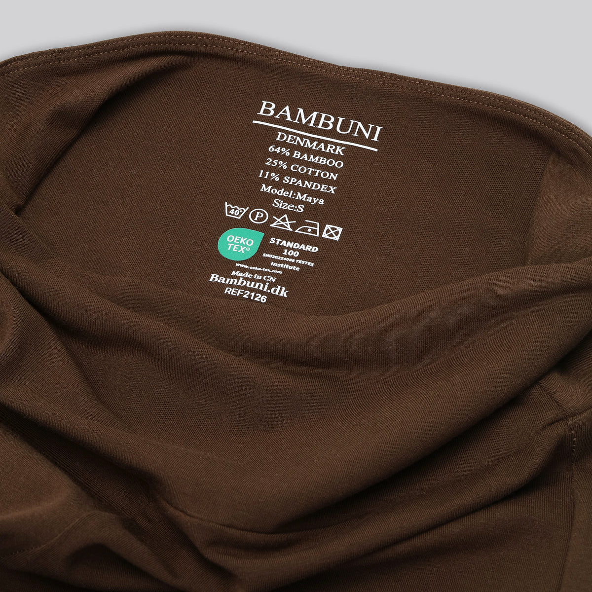 Bambus fitness pants i brun til damer carelabel