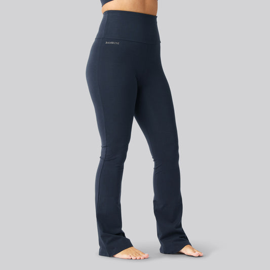 Bambus fitness pants i navy damer
