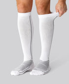 Witte compressie hardloopsokken van bamboe voor heren