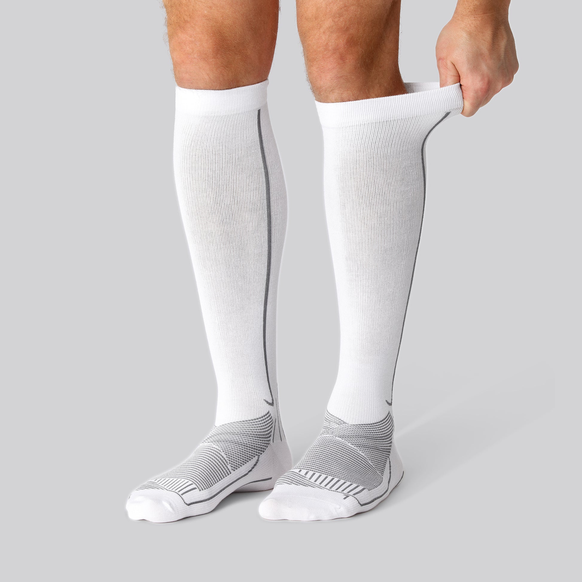 Witte compressie hardloopsokken van bamboe voor heren