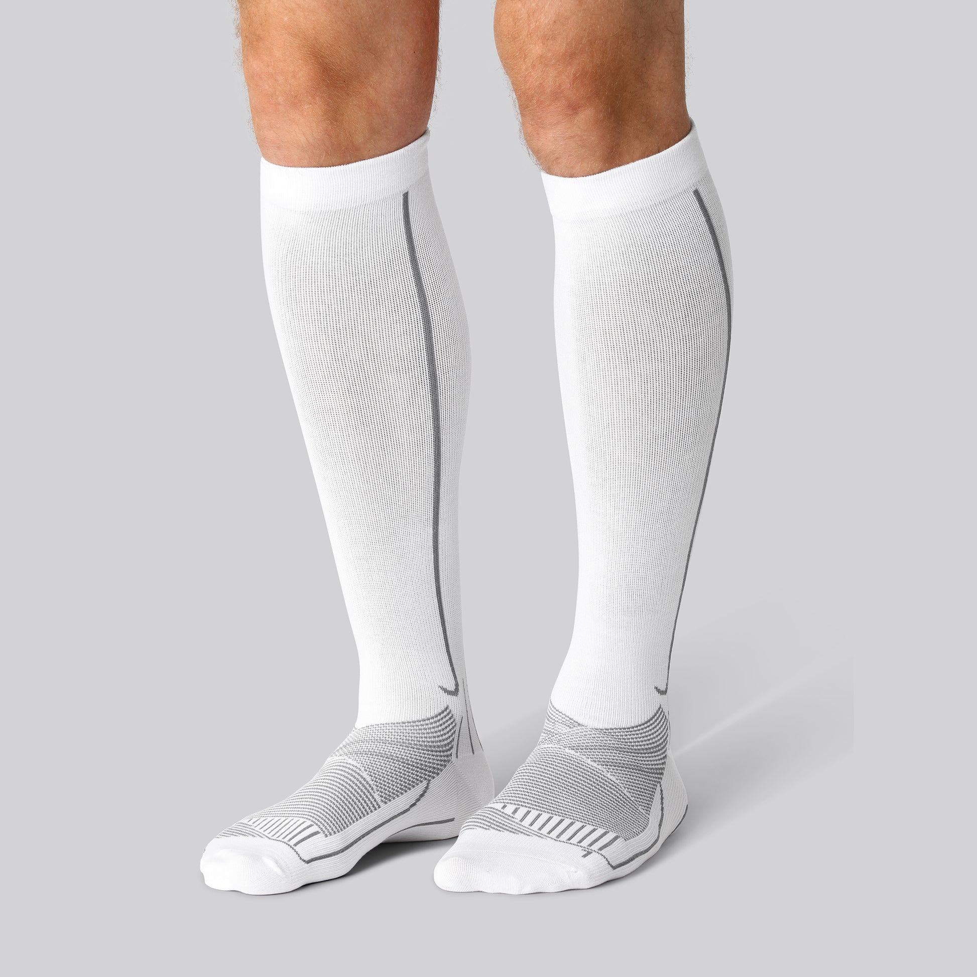 Witte compressie hardloopsokken van bamboe voor heren