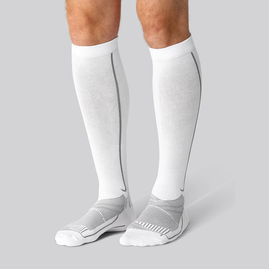 Witte compressie hardloopsokken van bamboe voor heren