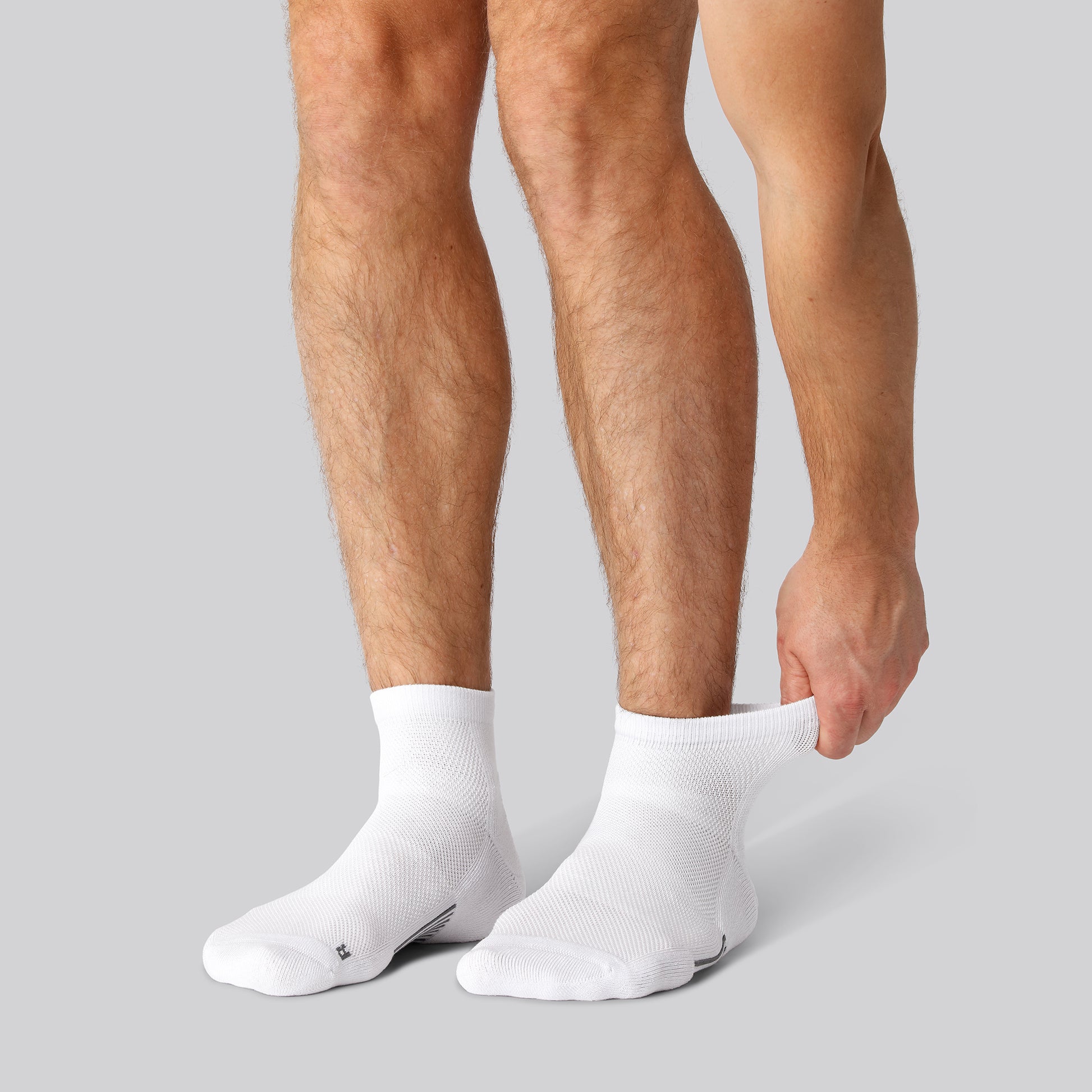 Korte bamboe hardloopsokken in wit voor heren